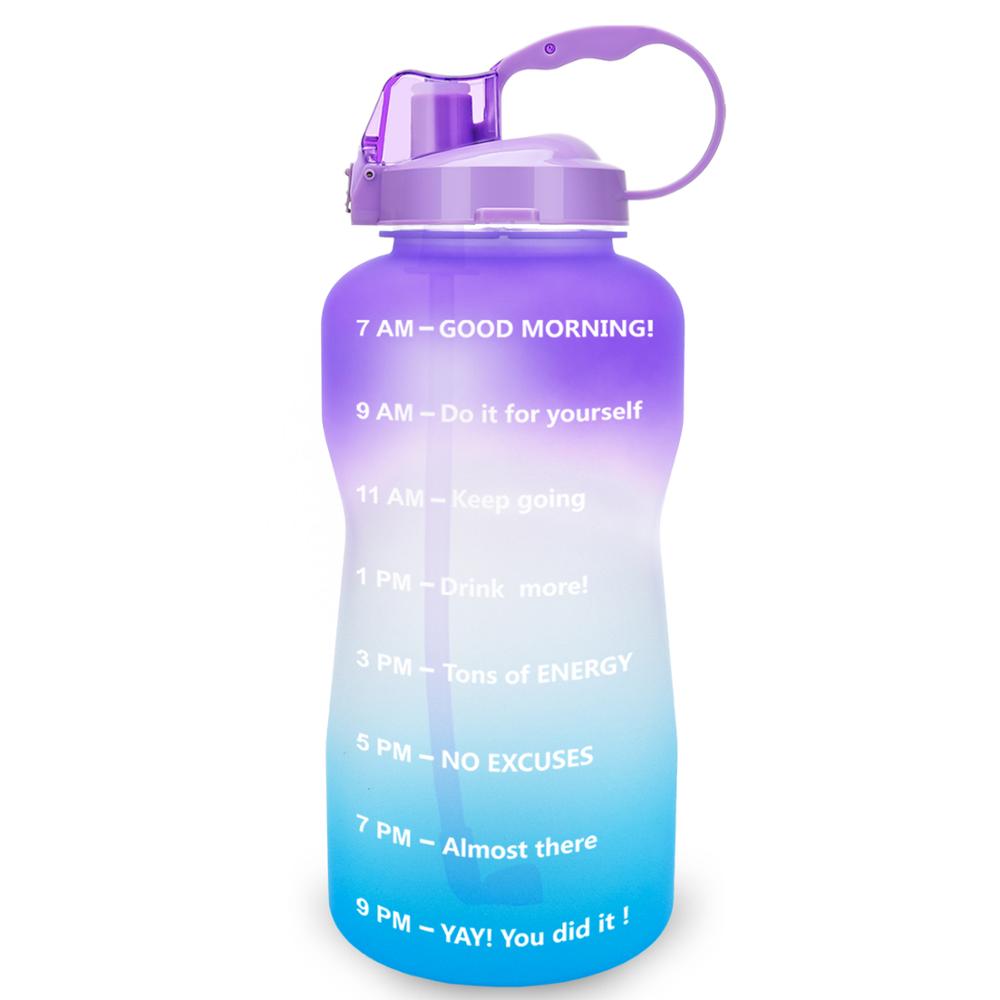 Half Gallon Water Bottle 2L 64oz Half Gallon Purple-A-Blue