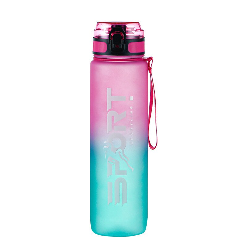 New 1000ML Outdoor Fitness Sports Bottle Pink Green