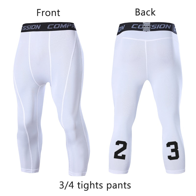 Men's Sports 3/4 Cropped Pants White-1