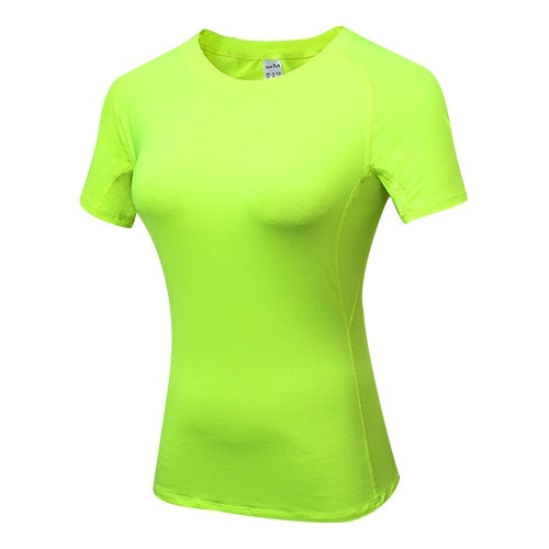 Women Loose Sport Shirts Fluorescent green