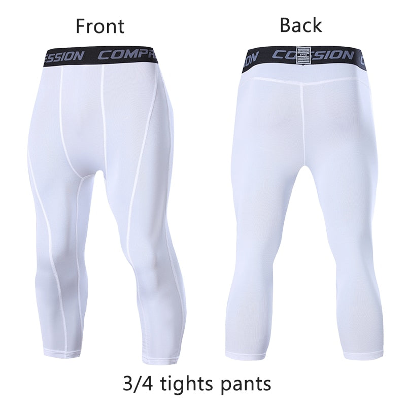 Men's Sports 3/4 Cropped Pants White-2