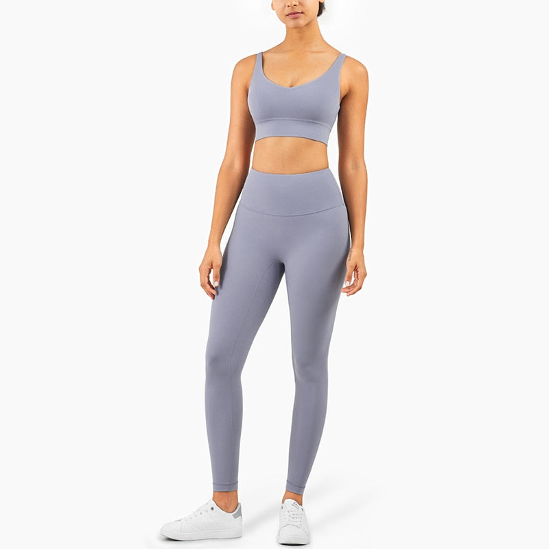 Women Gym Crop Tops Yoga Suit Peri purple 1