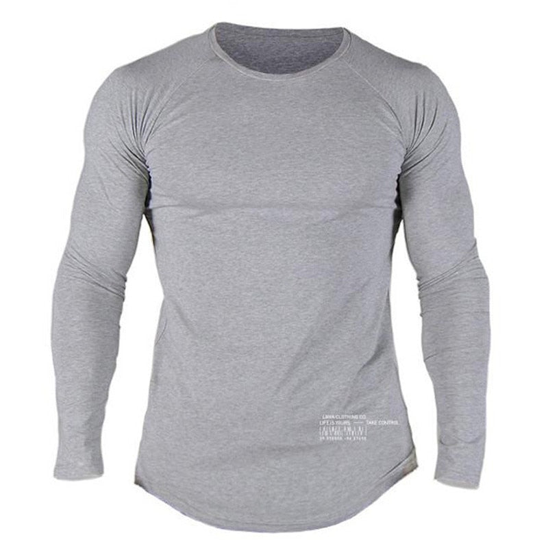 Men Cotton Long Sleeve Gym Shirt C3