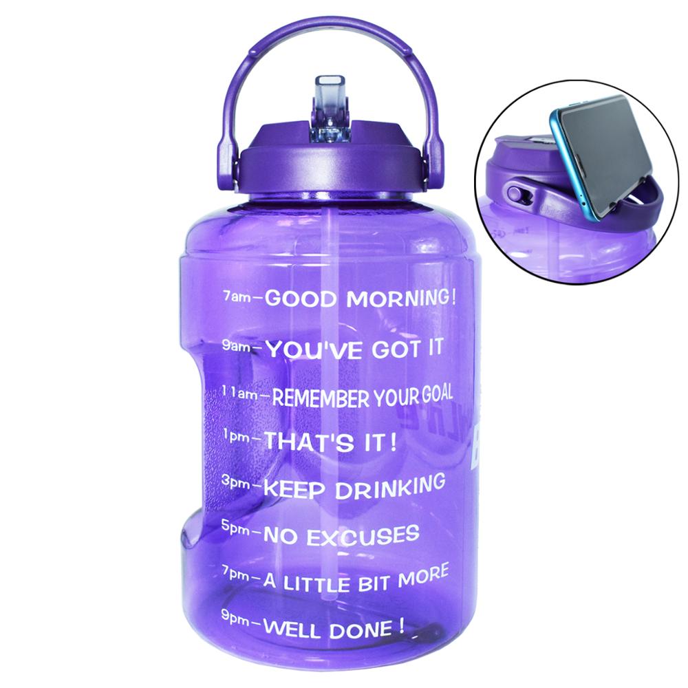 Wide Mouth Gallon Motivational Water Bottle Light Purple