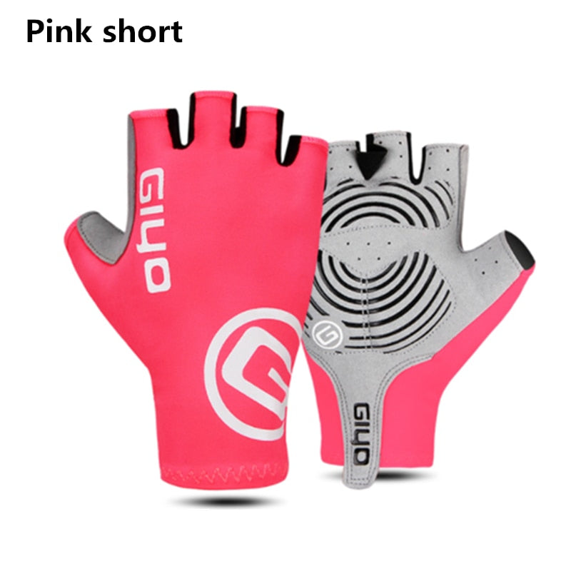 Women Men Sports Cycling Gloves pink short