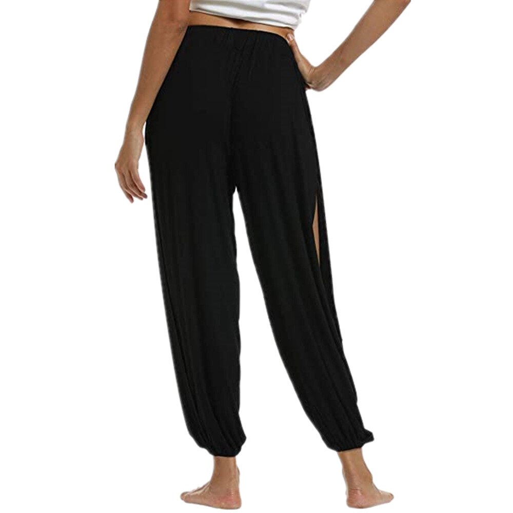 Women Open Legs Gym Yoga Sports Black