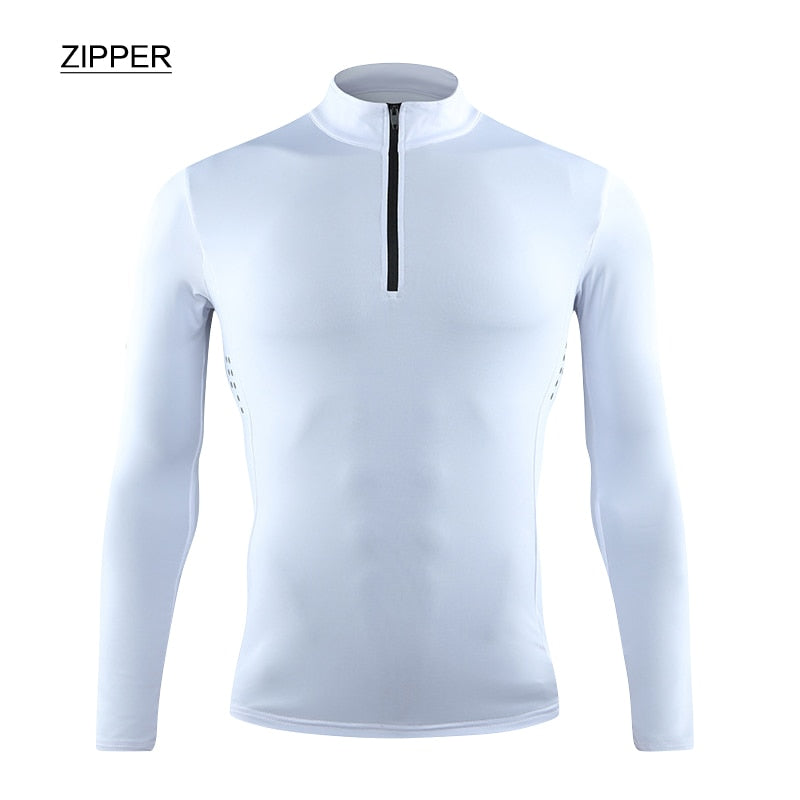 Men Gym Tight Sport T-Shirt P37-White