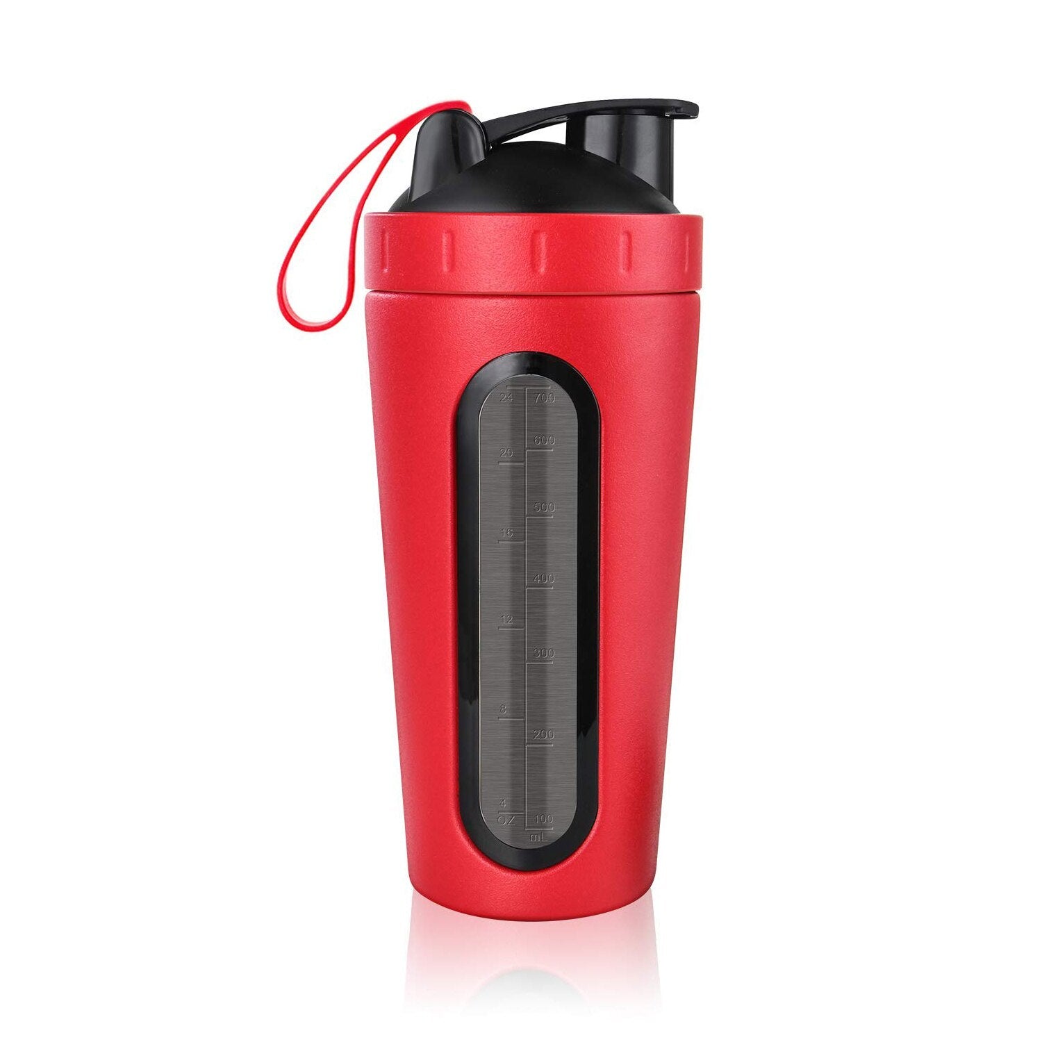 Stainless Steel Protein Shaker Water Bottle Red