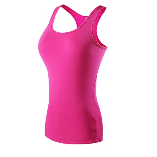 Women Sexy Gym Sportswear Vest Hot pink