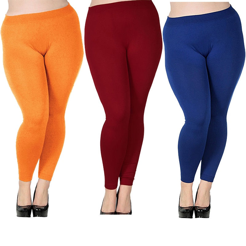 Women's Plus Size High Waist Leggings Mixed 3 Pieces