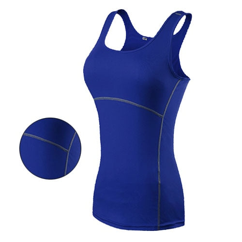 Women Sexy Gym Sportswear Vest blue