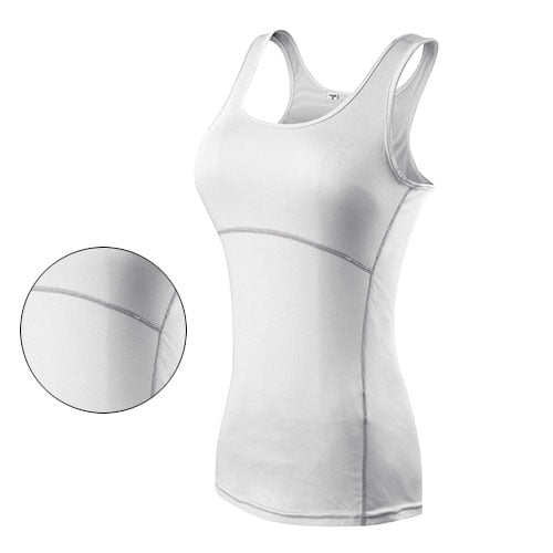 Women Sexy Gym Sportswear Vest white