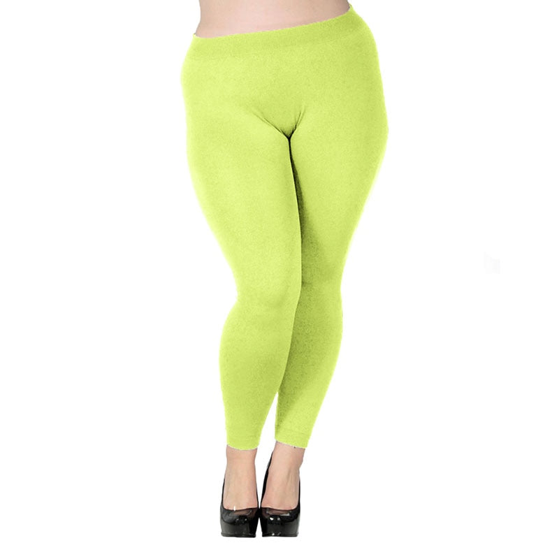 Women's Plus Size High Waist Leggings Green