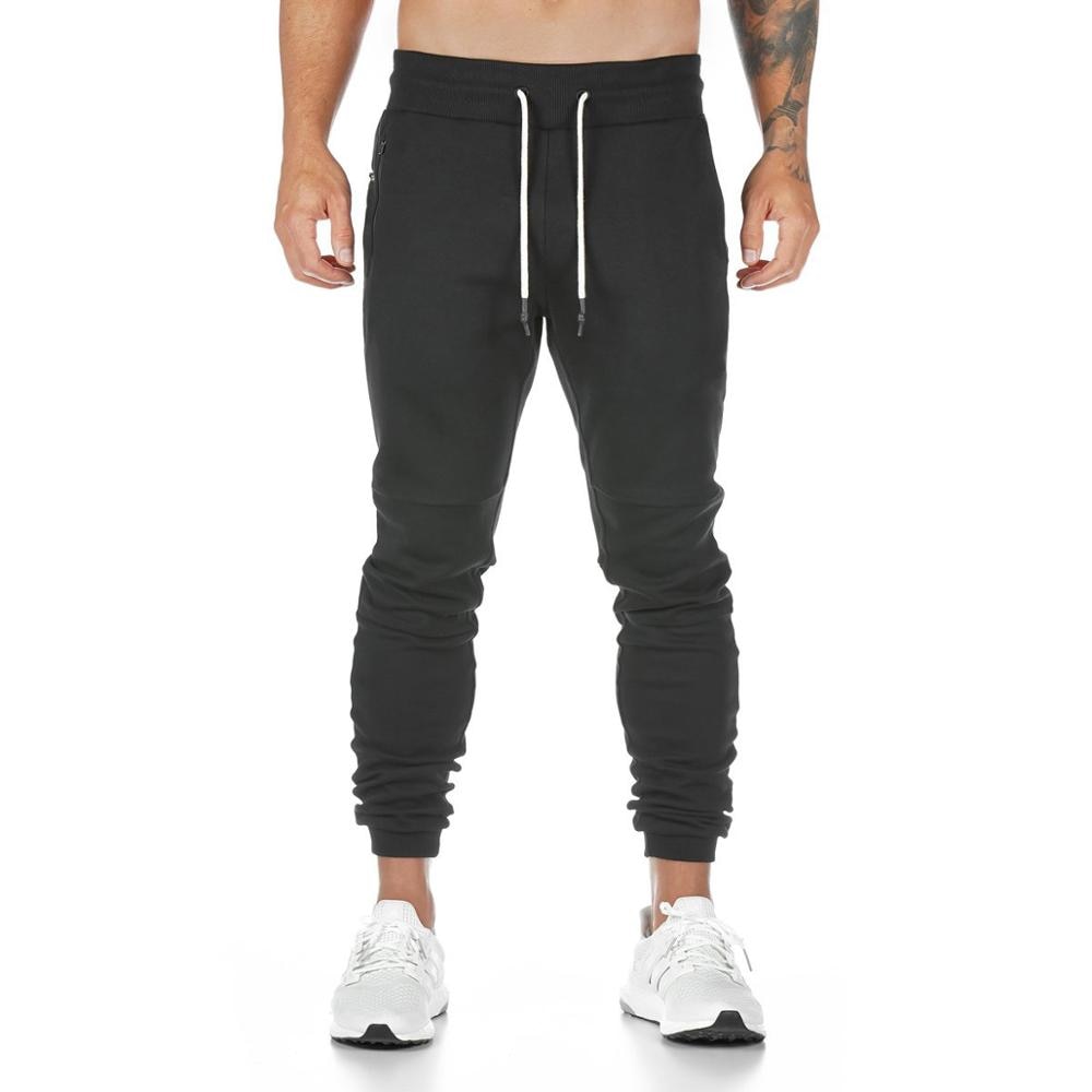 Men Quick Dry Cotton Gym Pants Black no logo