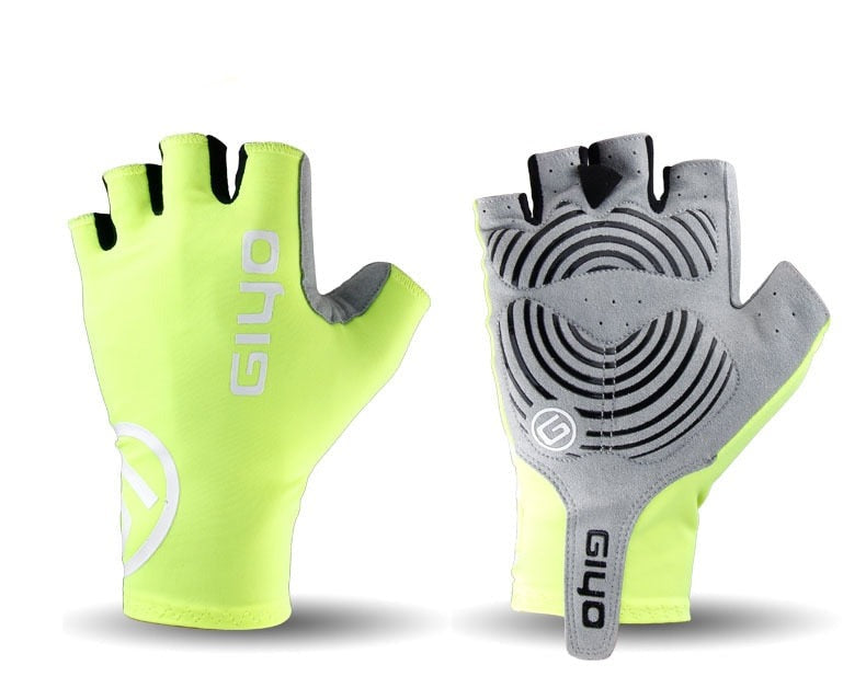 Half Finger Gel Cycling Gloves yellow