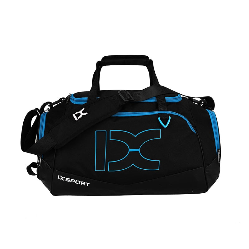 Men Woman Sport Training Gym Duffle Bag Blue stripe