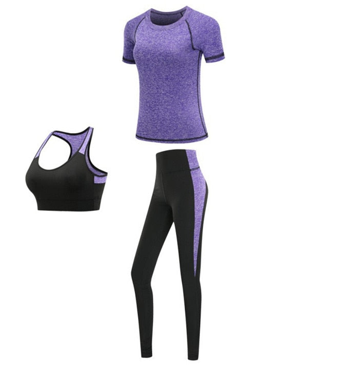 Quick dry women sportswear 4PCS set