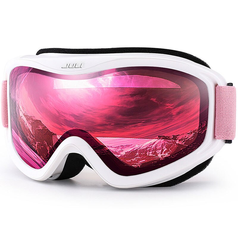 Ski Goggles Double Layers Lens C10 Vermillion Pink