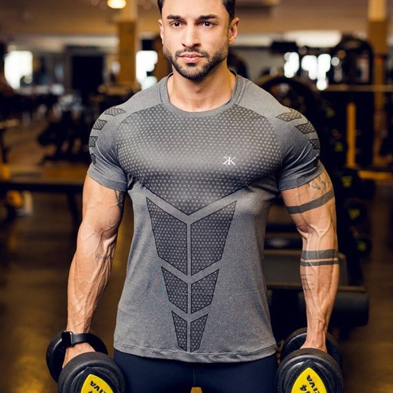 Men Crossfit Gym Sport T-shirt