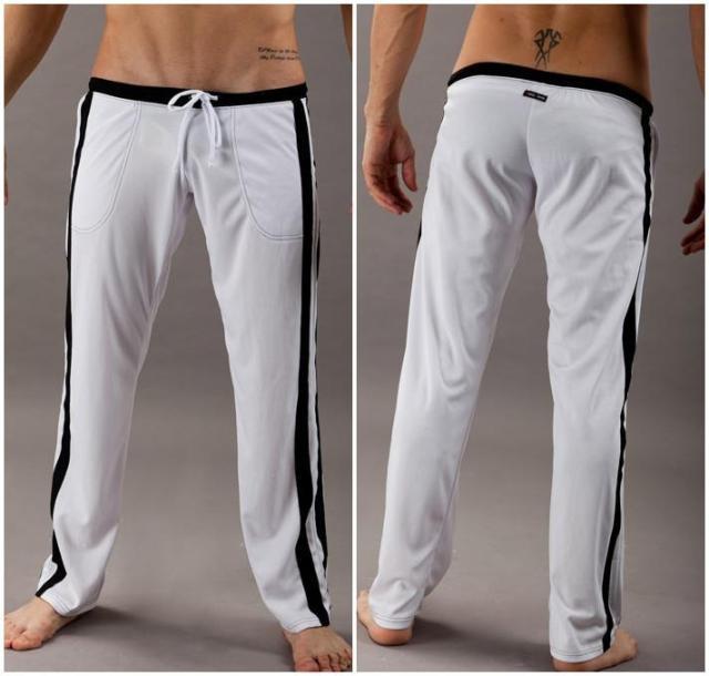 Men Winter Fitness Crossfit Trousers White