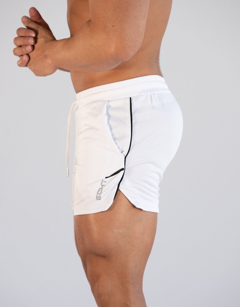 Men Fitness Bodybuilding Shorts white