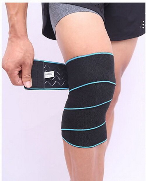 Wrapped Compression Protective Knee Bandages black blue