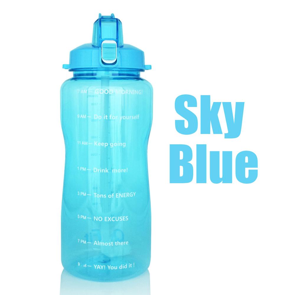 Half Gallon Water Bottle 2L 64oz Half Gallon SkyBlue
