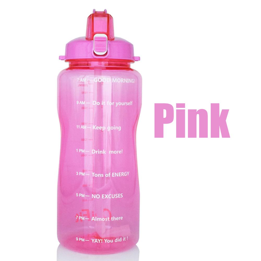 Half Gallon Water Bottle 2L 64oz Half Gallon Pink Bottle