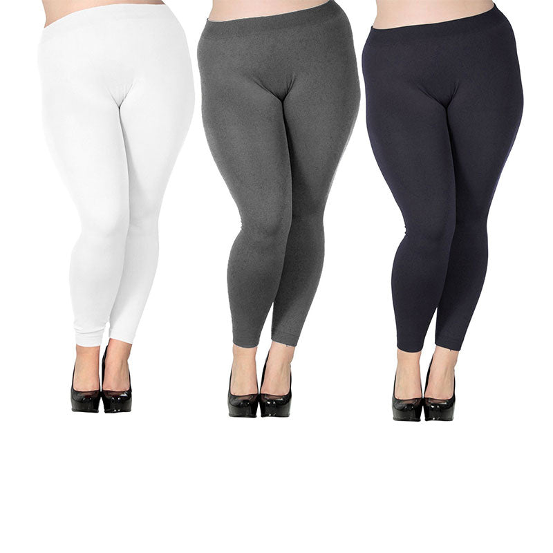 Women's Plus Size High Waist Leggings Mixed 3 Pieces 1