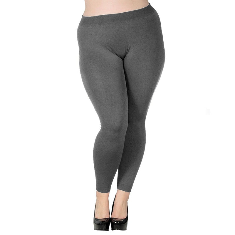 Women's Plus Size High Waist Leggings Dark Grey