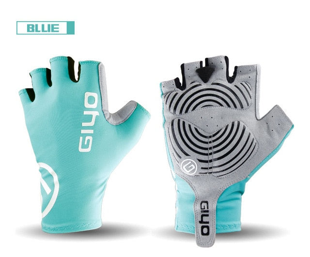 Half Finger Gel Cycling Gloves blue