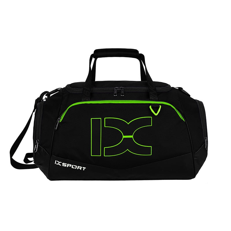 Men Woman Sport Training Gym Duffle Bag Green stripe