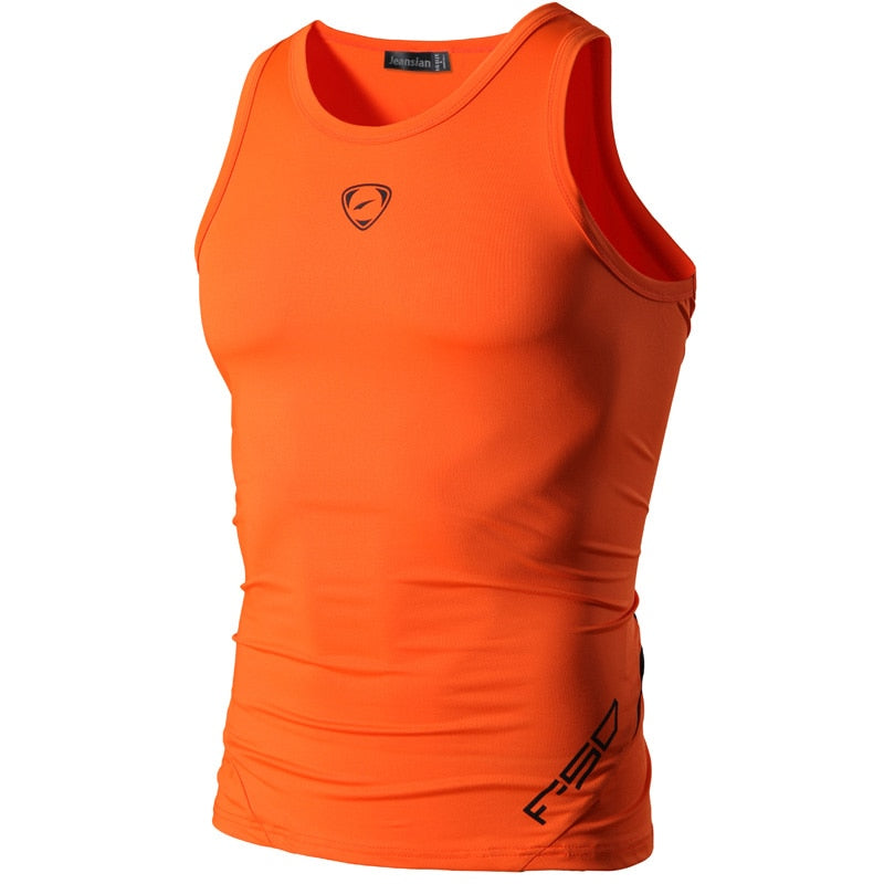 Men's Quick Dry Sleeveless Sport Shirts Orange China