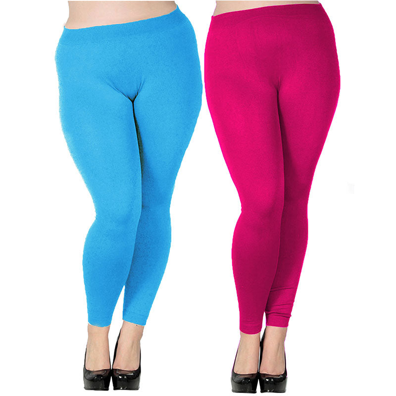 Women's Plus Size High Waist Leggings Mixed 2 Pieces