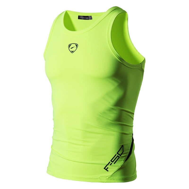 jeansian Sport Tank Tops LSL3306GreenYellow