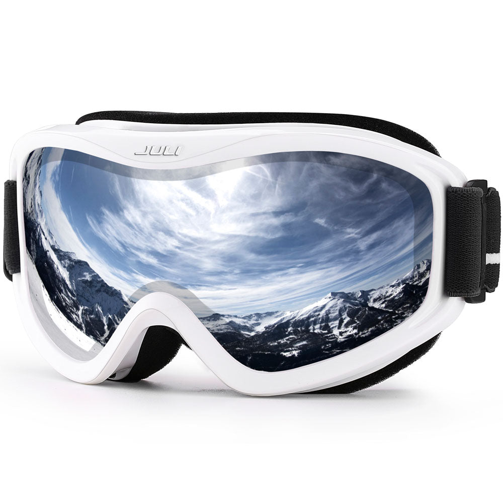 Ski Goggles Double Layers Lens C4 WHITE SILVER