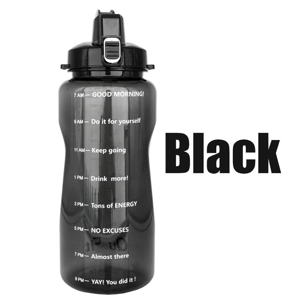 Half Gallon Water Bottle 2L 64oz Half Gallon Black