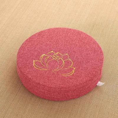 Yoga Meditation Cushion Backrest Pillow Light Red Embroidery 40x6cm