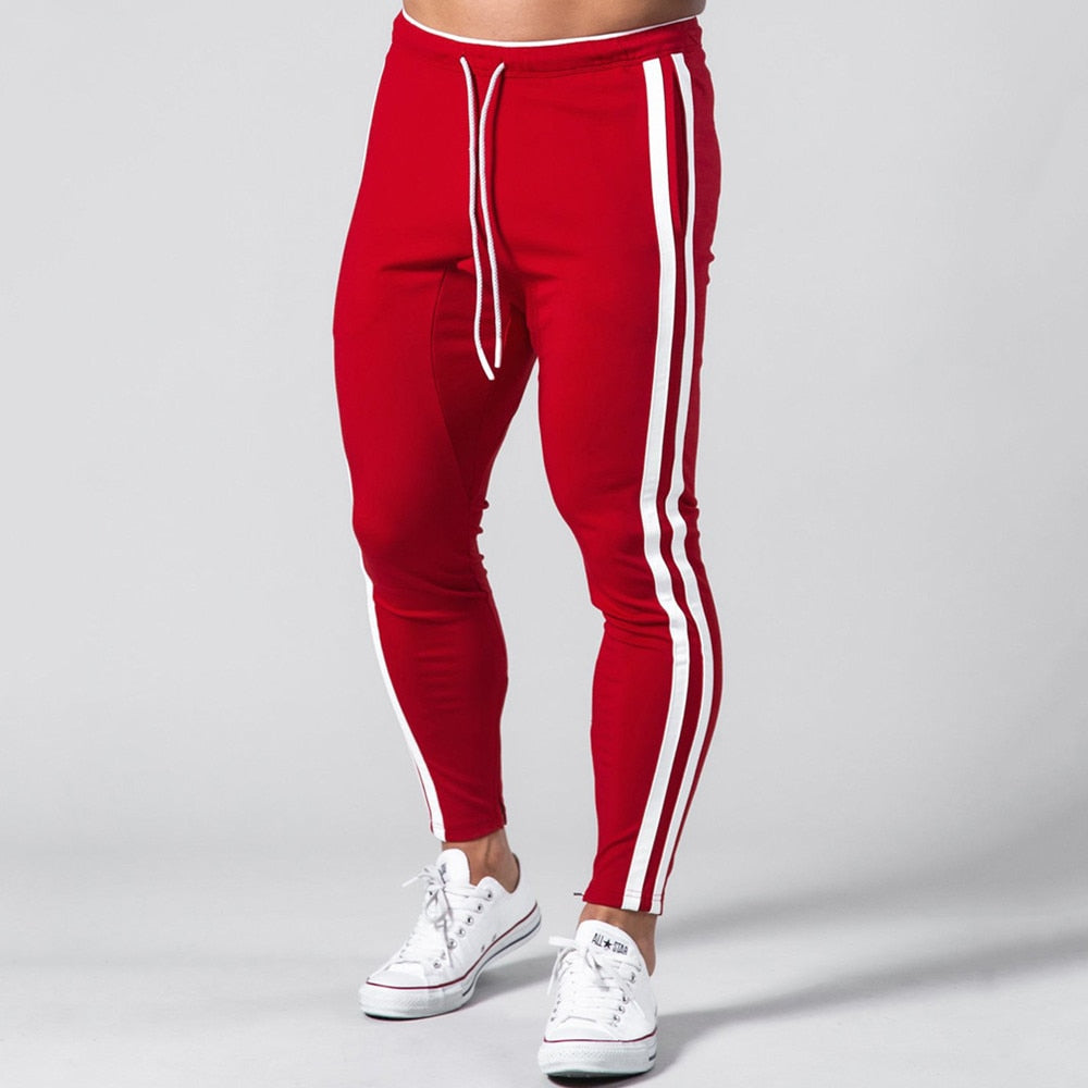 Men Gym Fitness Skinny Pants Red (No logo)