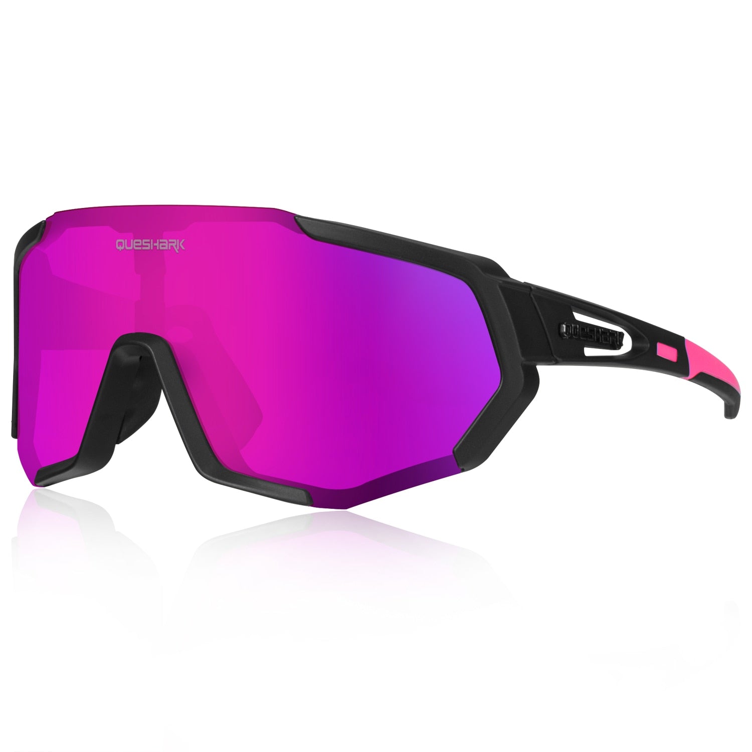 Women Men Mirror Cycling Sunglasses Black Pink One Size