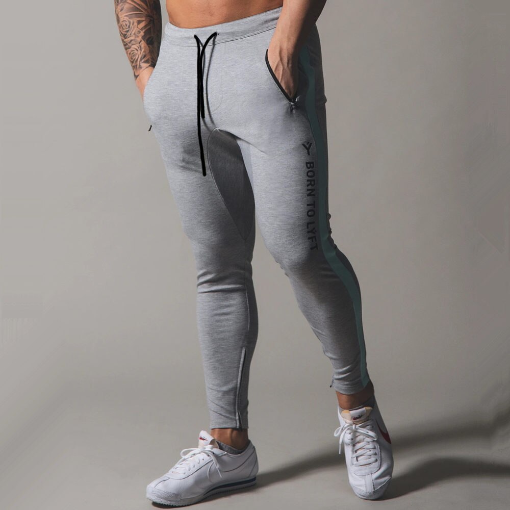 Men Gym Skinny Sport Tracpants Gray