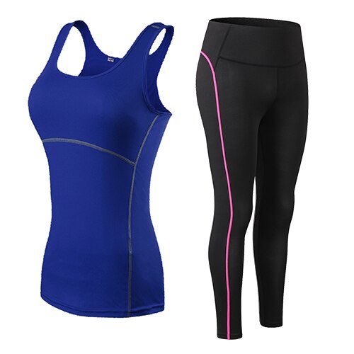 Women Fitness Suit Yoga Sets Blue