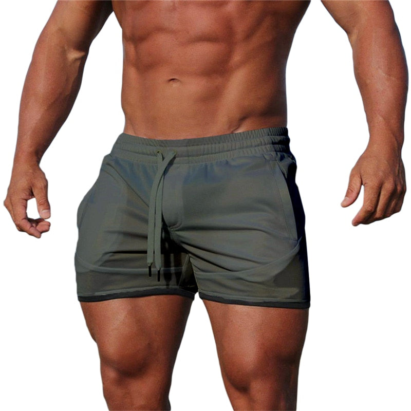 Men Fitness Bodybuilding Shorts A army green