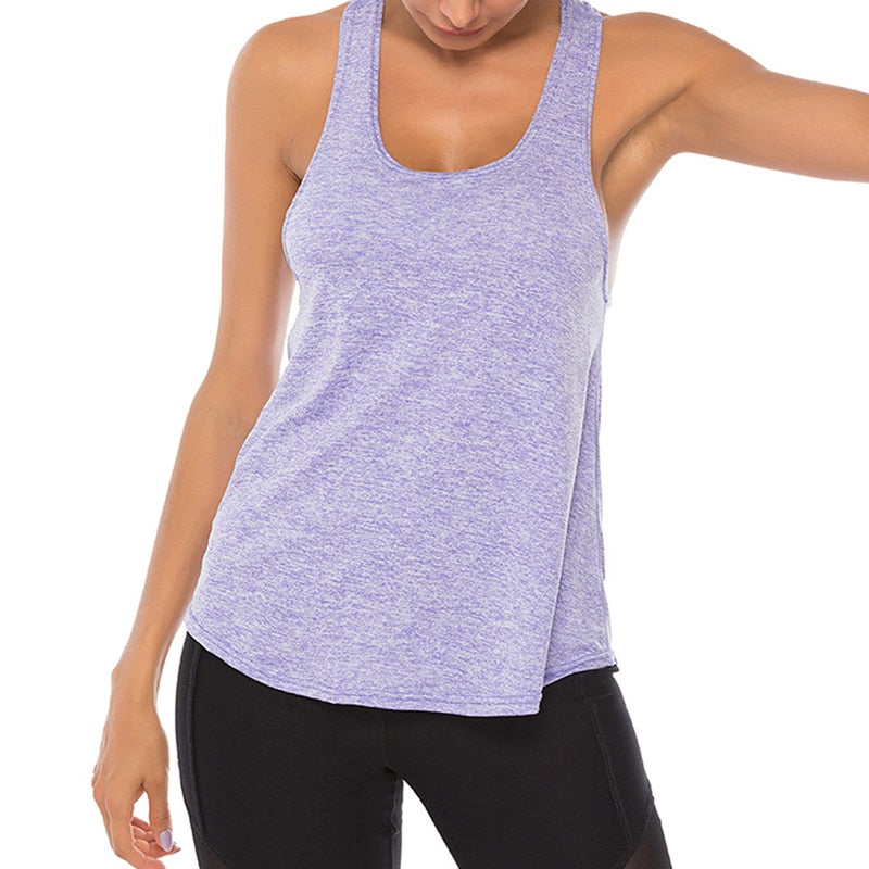 Women Athletic Fitness Sport Tank Tops purple