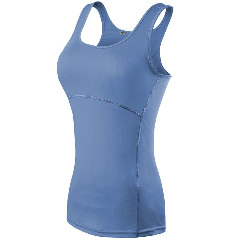 Women Sexy Gym Sportswear Vest Dusty Blue