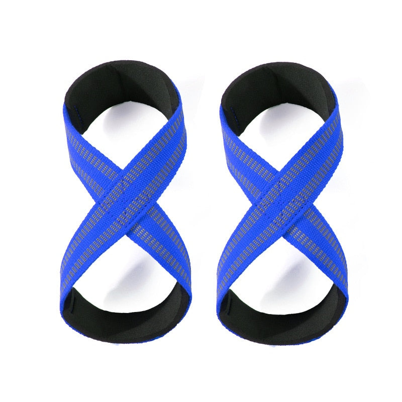 Figure 8 Weight Lifting Straps blue Figure 8