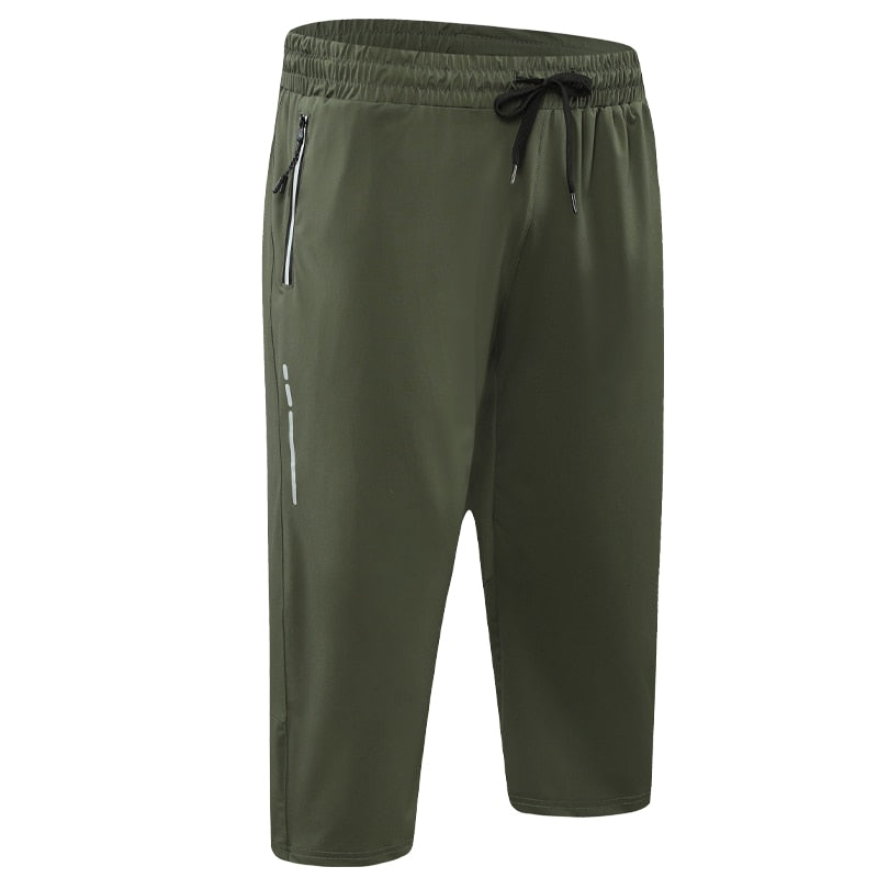 Men Sport Cropped Pants army green