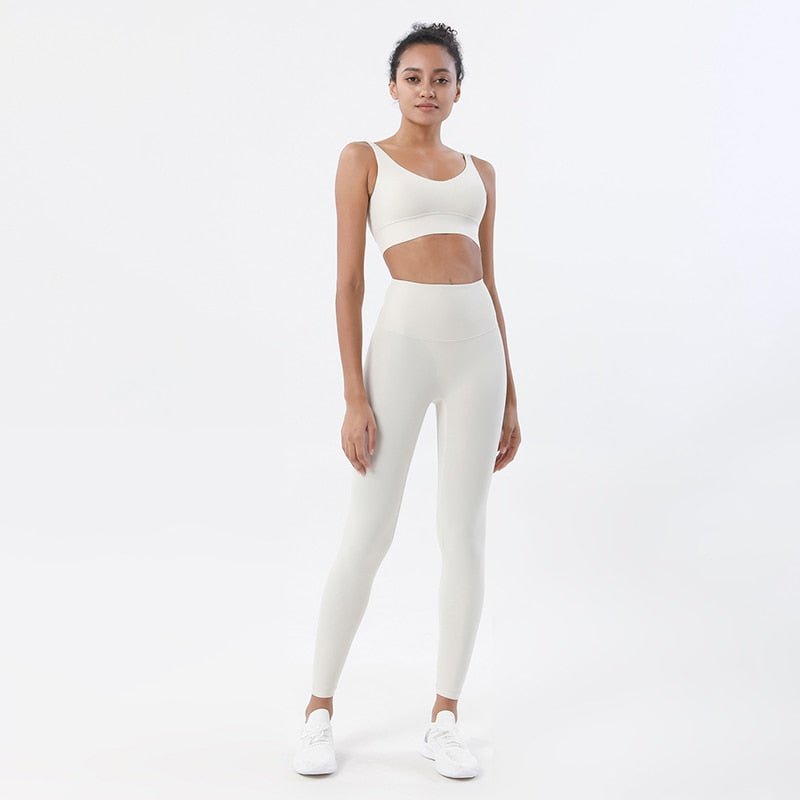 Women Gym Nylon Tracksuits Light ivory