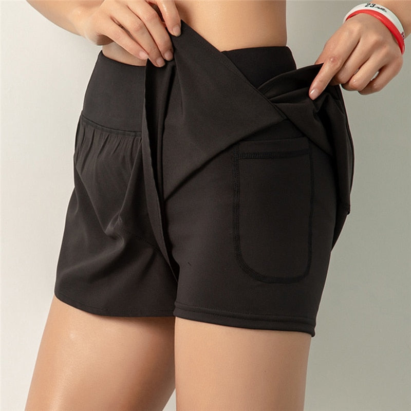 Women Side Pocket Top Spandex Gym Shorts - Body Fuelers