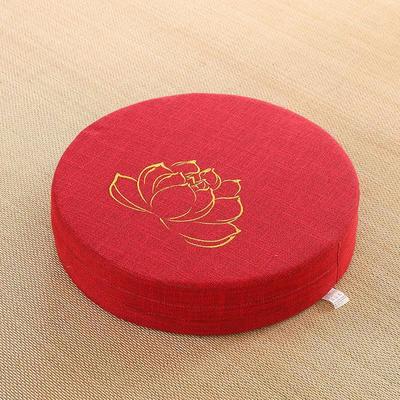 Yoga Meditation Cushion Backrest Pillow Red Embroidery 40x6cm